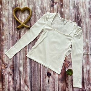 Chic White Square Neck Blouse